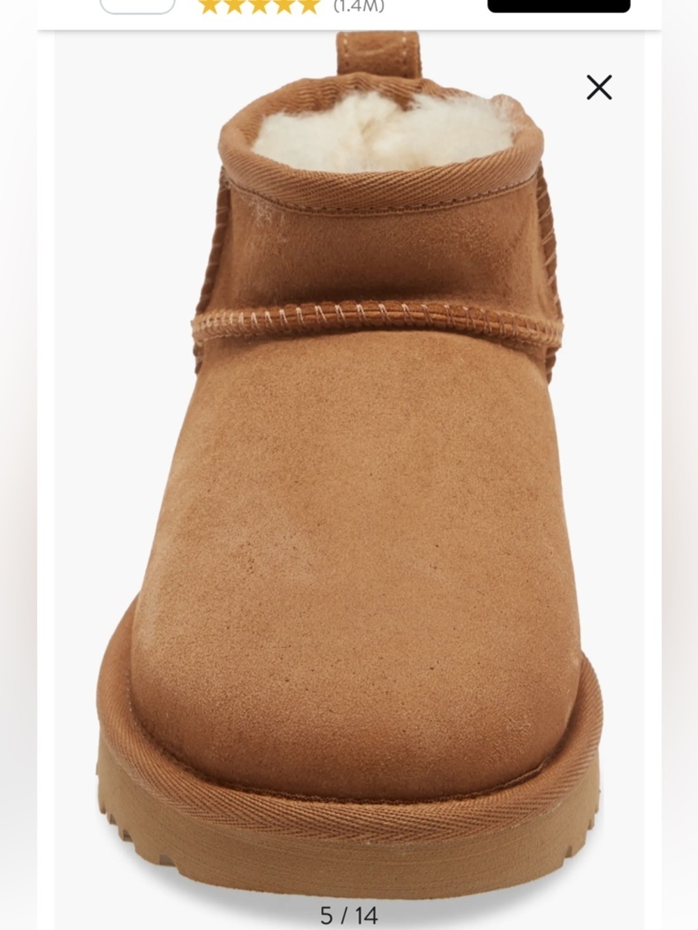 UGG Classic ultra mini boots tan Suede Shearling Lined Ankle short sz 7 - Picture 5 of 16